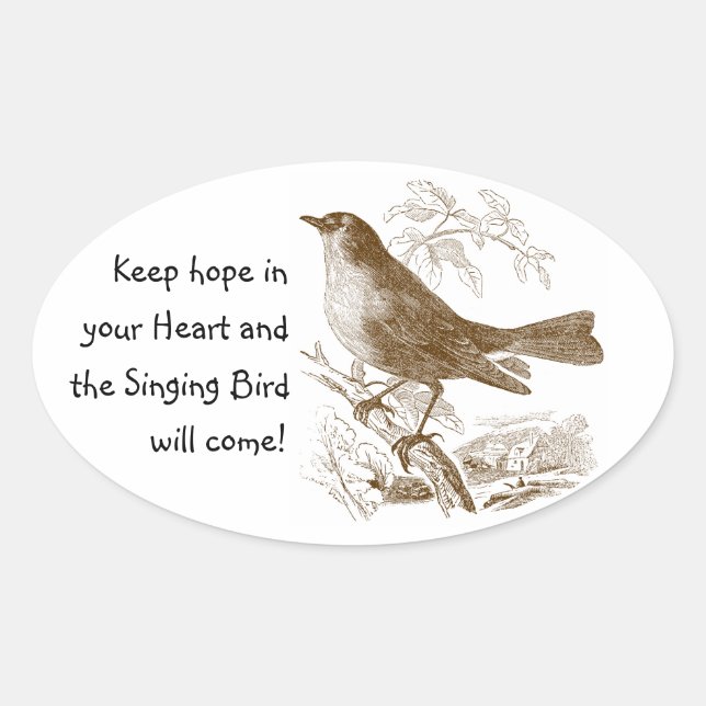 Ave virgen mantiene la esperanza en sus Pegatinas  (Anverso)