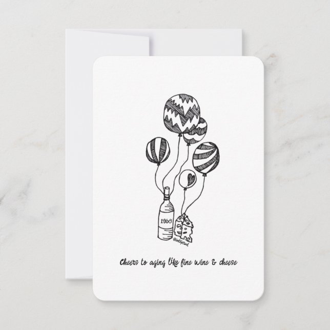 Avejecimiento como vino fino - Tarjeta de cumpleañ (Anverso)