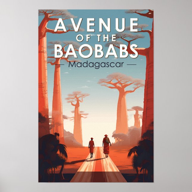 Avenida de los Baobabs Madagascar Arte Vintage (Frente)