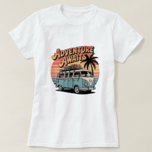 Aventura a la espera - camiseta Retro Travel Van