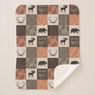 Aventura a la manta de bebé Minky/Sherpa en roya