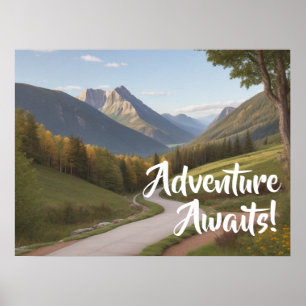 Aventura a la montaña Giclée Poster de arte