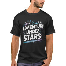 Aventura bajo diseño de estrellas en una camiseta