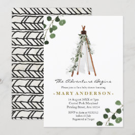 Aventura BohoTeepee invitación a la ducha para beb