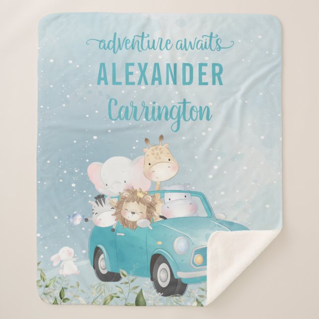 Aventura con manta de niño a la espera - Animales  (Anverso)