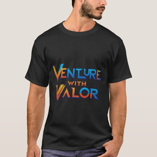 Aventura con valor" Diseño de camisetas (Anverso)