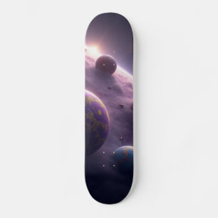 Aventura Cósmica: Diseño de patineta Espacio y Pla