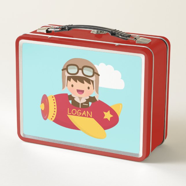 Aventura De Aviador Cute Boy Airplane Para Niños (Reverso)