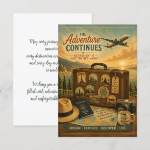 Aventura de jubilación con maleta de viaje vintage