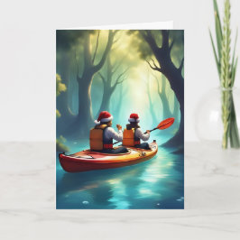 Aventura de Kayak para navidades - Tarjeta de feli