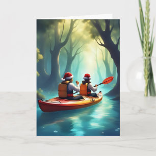 Aventura de Kayak para navidades - Tarjeta de feli