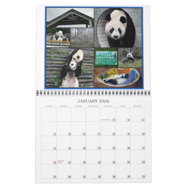 Aventura de la panda de China - calendario 2012 (Jan 2026)