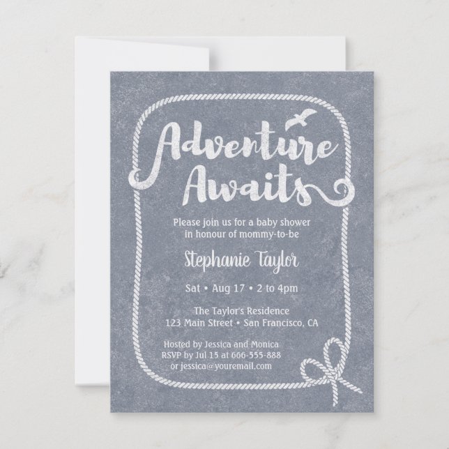 Aventura de Tipografía Espera Invitación de Baby S (Anverso)