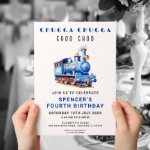 Aventura de tren de invitación de cumpleaños de tr