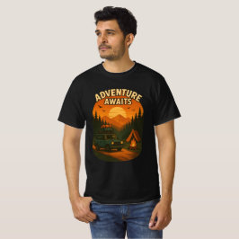 Aventura espera la camiseta de camping | Senderism