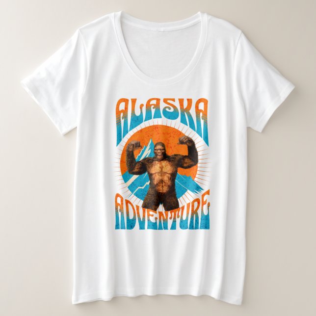 Aventura Retro Sasquatch Montaña Alaska (Anverso del diseño)