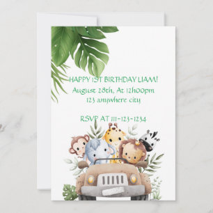 AVENTURA SAFARI INVITACIÓN DE CUMPLEAÑOS, DIGITAL
