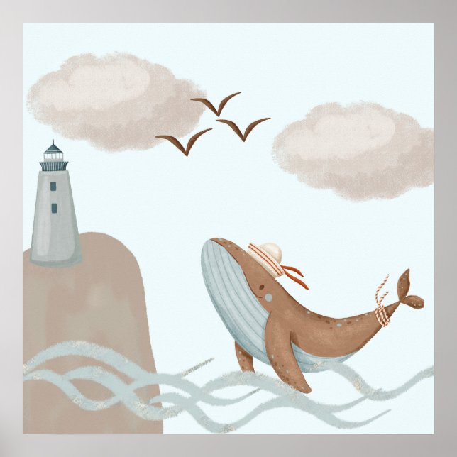 Aventuras de Ballenas - Arte Costero para Niños Im (Frente)