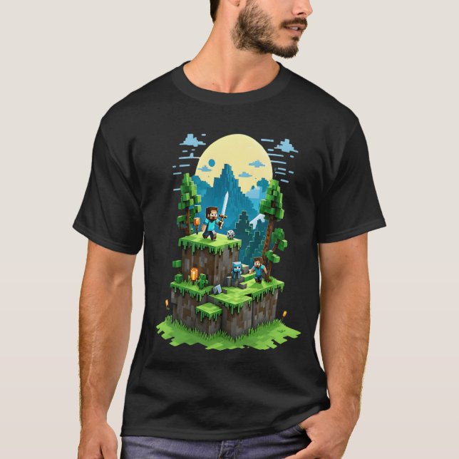 Aventuras de BlockQuest - Camiseta de juego de art (Anverso)