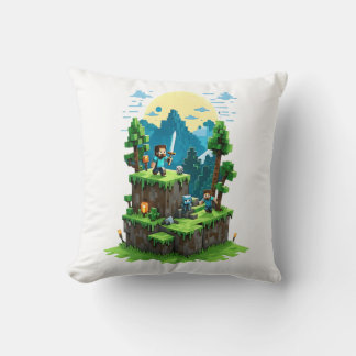 Aventuras de BlockQuest - Cojín decorativo de arte