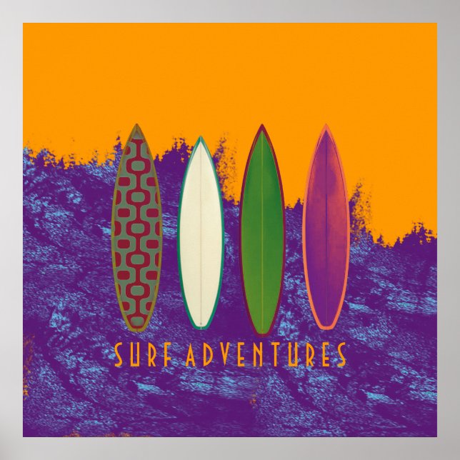 aventuras de surf, decoración de playa (Frente)