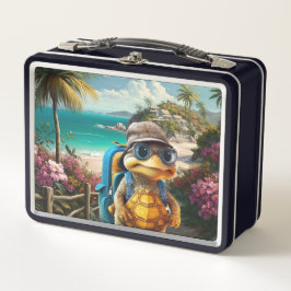 Aventurous Cute Turtle con mochila,