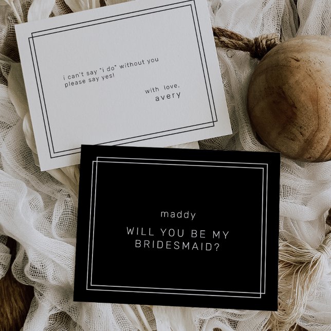 AVERY Black Moderno Serás Mis Tarjetas Para La Nov (AVERY Modern Black Will You Be My Bridesmaid Cards)