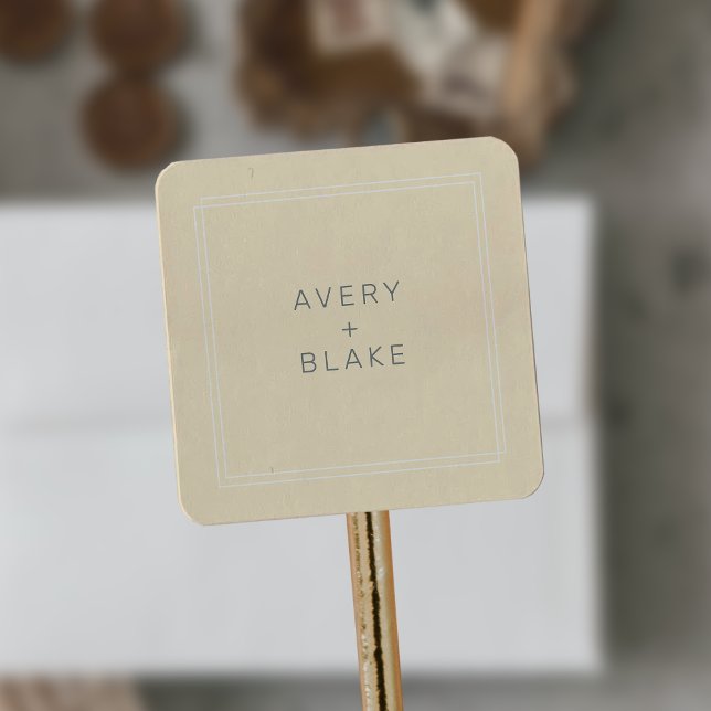 AVERY Pegatina de Boda amarillo con mantequilla ne (AVERY Simple Neutral Butter Yellow Wedding Sticker)