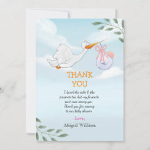 Aves Adorables Baby Shower Tarjetas de agradecimie