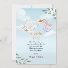 Aves Adorables Baby Shower Tarjetas de agradecimie