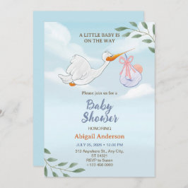 Aves Adorables Con Invitación Baby Shower