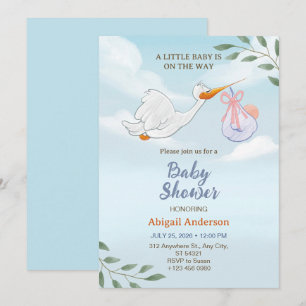 Aves Adorables Con Invitación Baby Shower