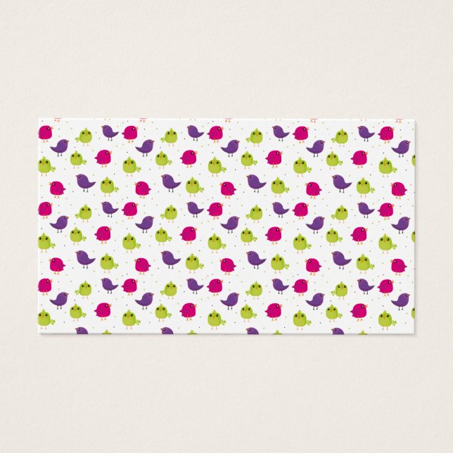 Aves alegres y coloridas (Frente)