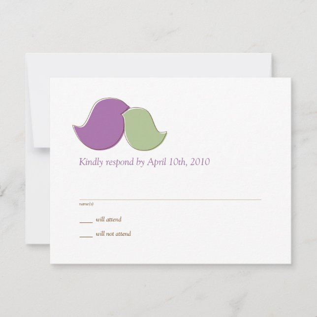 Aves Amantes Amantes Modernos, tarjetas RSVP (Anverso)
