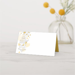 Aves amarillas abrir jaulas gráficas tarjetas de v