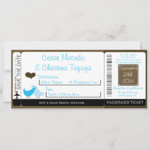 Aves amorosas abordando invitación a matrimonio