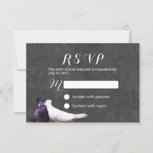Aves amorosas Boda Rustic Chalkboard RSVP