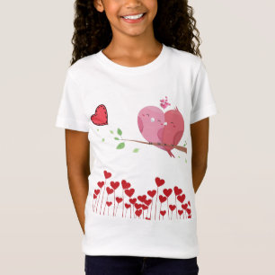 Aves amorosas   camiseta para niños