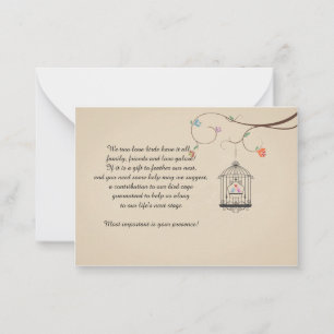 Aves amorosas Deseando tarjetas de jaula para aves