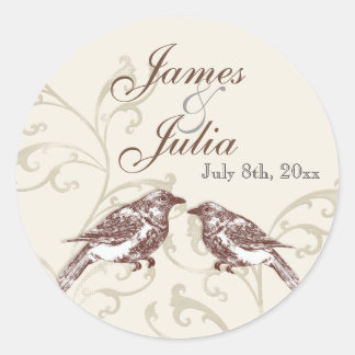 Aves amorosas en encaje - Sello Boda