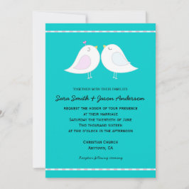 Aves amorosas en la invitación a la boda de fondo 