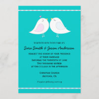 Aves amorosas en la invitación a la boda de fondo 
