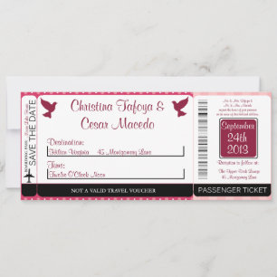 Aves amorosas Invitación a la boda con tarjeta de