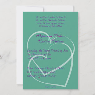 Aves amorosas invitaciones a una boda Verde azulad