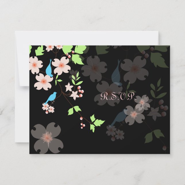 Aves amorosas Los RSVP requieren invitaciones 5x7 (Anverso)