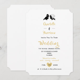 Aves amorosas negras invitaciones a Bodas de oro b