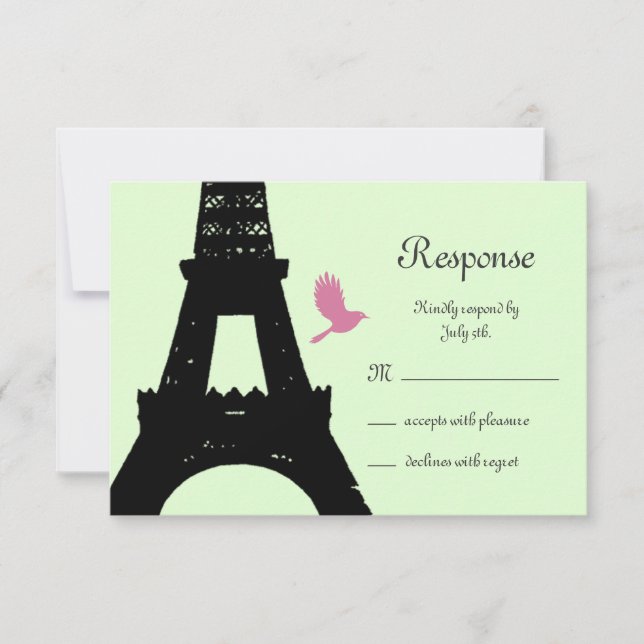 Aves amorosas RSVP (verde) (Anverso)