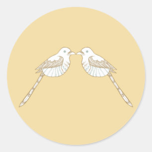 Aves amorosas Sello para sobres Brown/Tan Boda