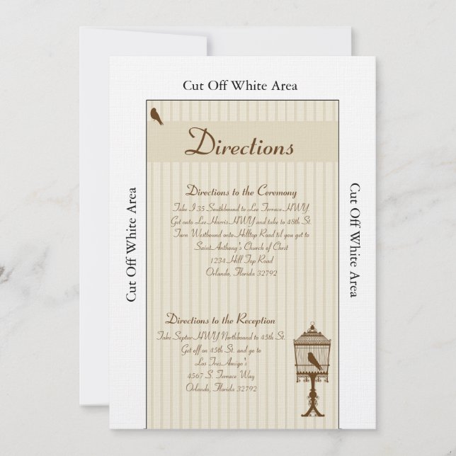 Aves amorosas Tarjeta de dirección de Boda de Tan/ (Anverso)