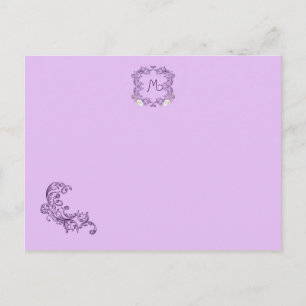 Aves amorosas Tarjeta de plaza Boda Purple/Lavende